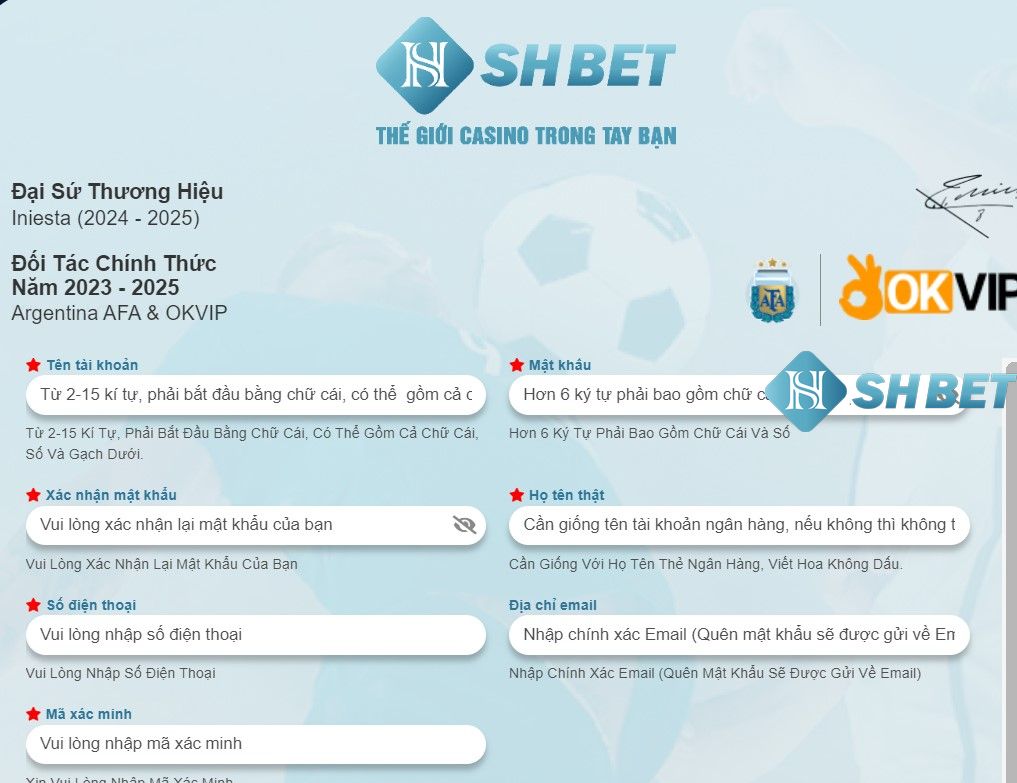 Anh em cần cập nhật thông tin để đăng ký Shbet 
